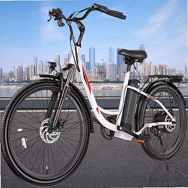 500W Motor Electric Bike 26in E-Mountain Bicycle 7Speed Adults City e Bike 20MPH