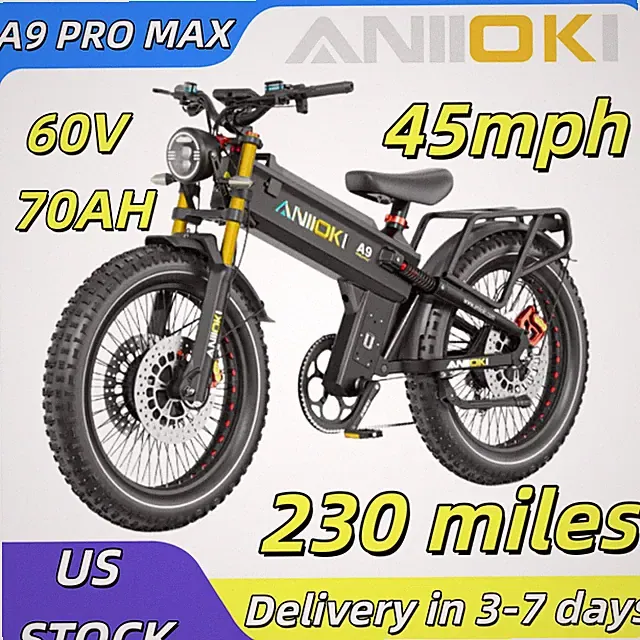 6000W Dual Motors Electric Bike for Adults Fast 45MPH 26" Powerful 60V MTB Ebike