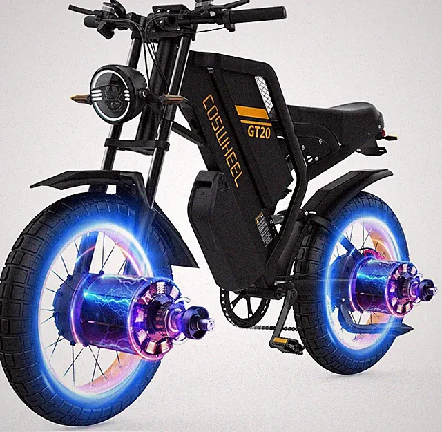 Dual Motor Electric Mountain Bike 48v Peak 3000w Motor Fat Tire Motorcycle Ebike