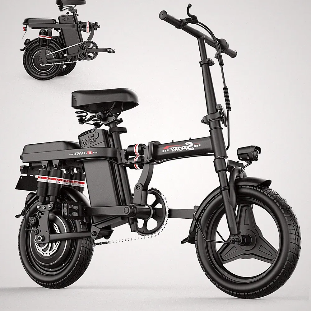 Electric bike 1200W Motor Foldable 48V 15AH e Bicycle 25MPH 14" Tire For Adult