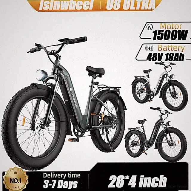 Electric Bike 1500W 28MPH Electric Bicycle 26*4" Fat Tire Mountain e bike Adult