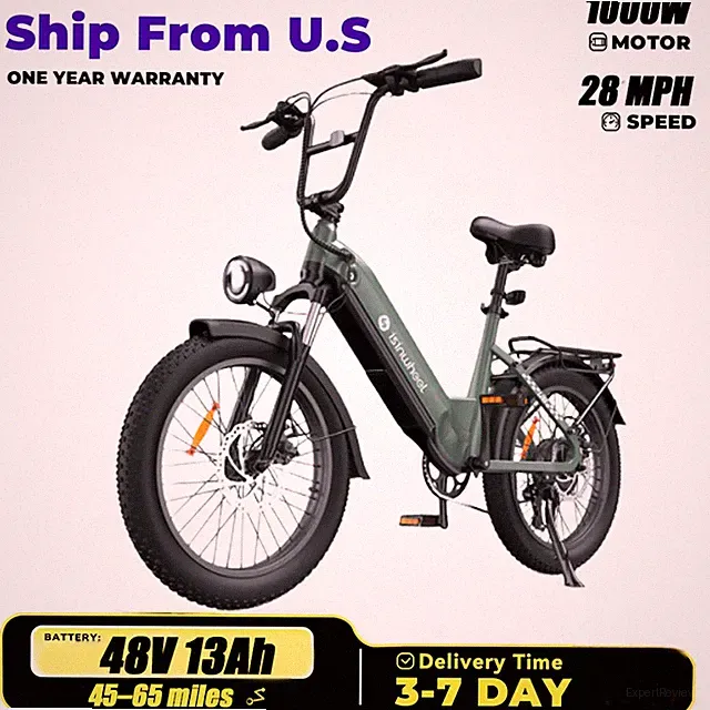 isinwheel U8 Electric Bike 48V13AH 20Inch Off Road E-Mountain Bike 7 Speed 28MPH