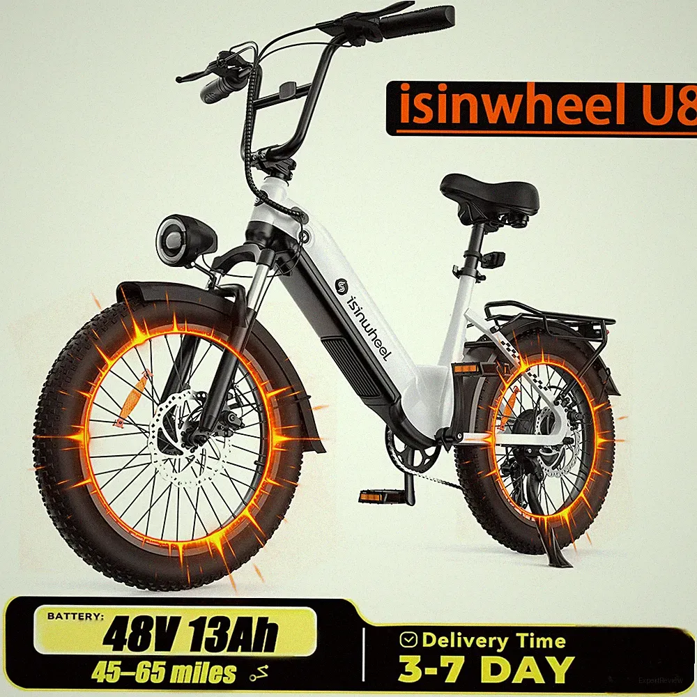 isinwheel U8 Mountain E-Bike 48V 13AH 20*3inch Fat Tire Electric bicycle 7-Speed
