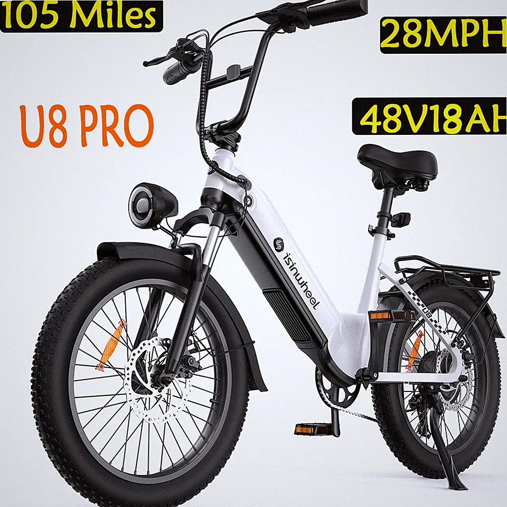isinwheel U8 PRO E-Mountain Bike 20*3.0 Electric bicycle Off-Road Ebike 105Miles