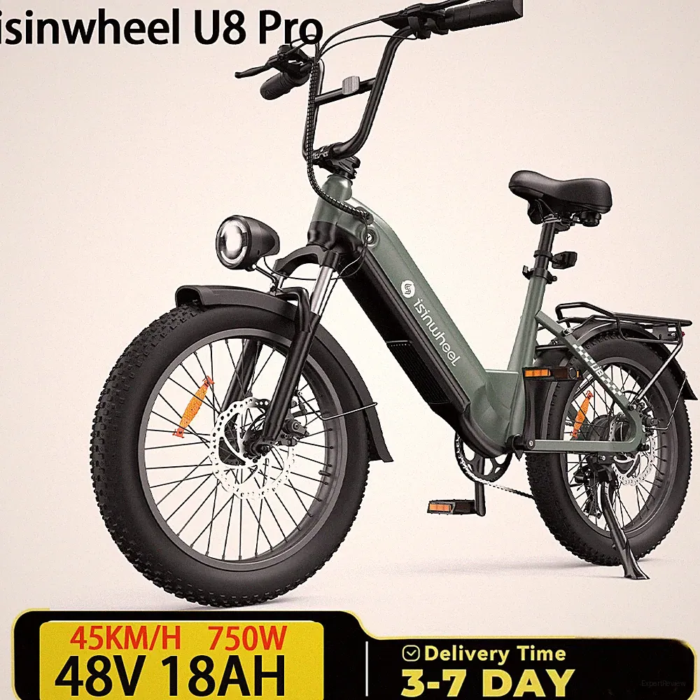 isinwheel U8 PRO Fat Tire E-Mountain Bike 48V 18Ah 7-Speed Coummuter Ebike 1000W