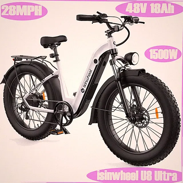 isinwheel U8 Ultra 1500W E-Mountainbike 48V 18Ah 26''Electric bike Bis 105 Miles