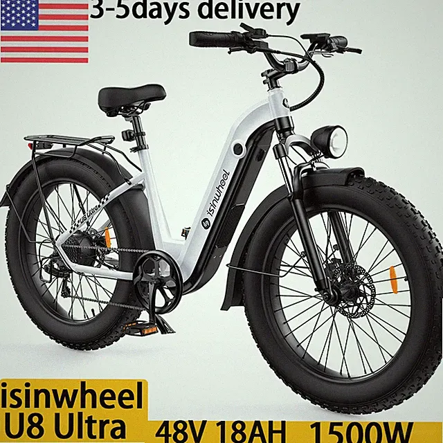isinwheel U8 Ultra 26*4''Fat Tires EMountain Bike 48V 18AH Coummuter bike 45km/h
