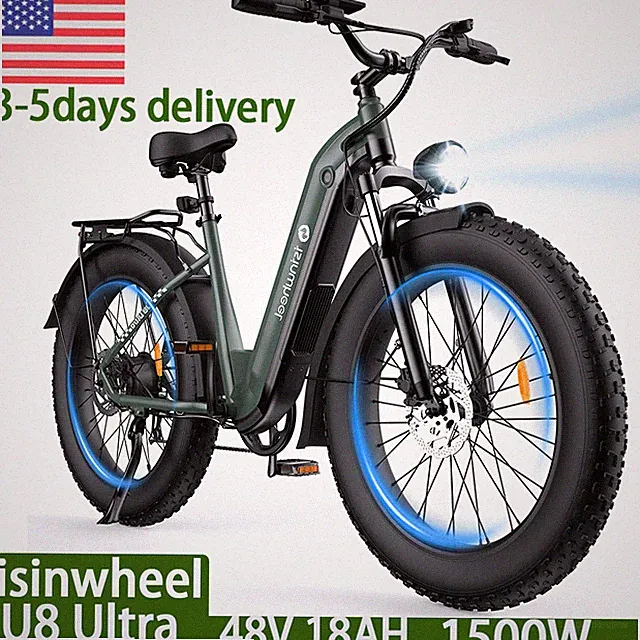 isinwheel U8 Ultra 26*4''Mountain EBike 7-Speed 48V 18AH Coummuterbike for Aduls
