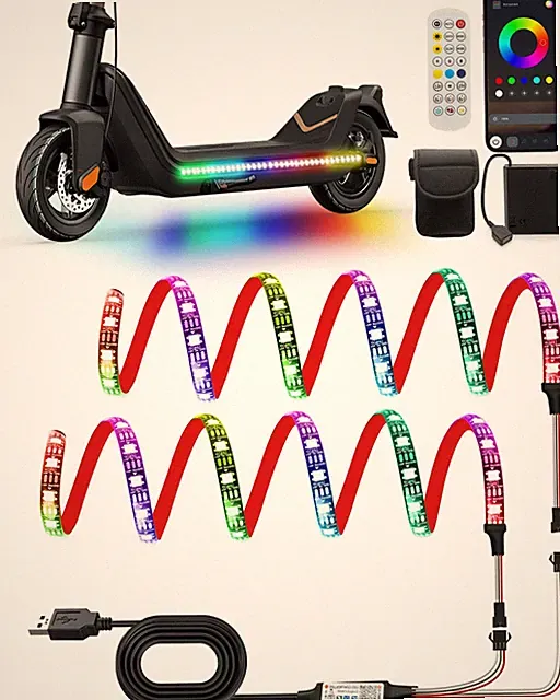 Led Lights for Scooter Night Riding, Battery Operated Electric Bike Accessori...