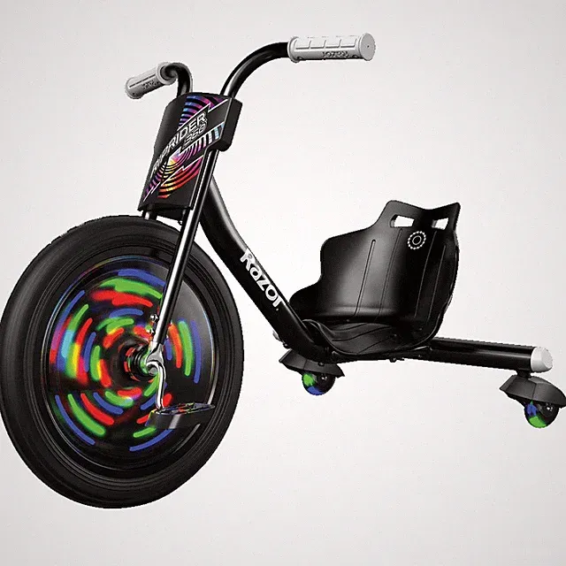 US Razor RipRider 360 Lightshow - Drift Trike with Colorful Lights, 3 Wheeled Ri